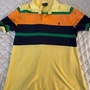 Youth vintage Ralph Lauren polo XL (18-20) orange yellow green navy